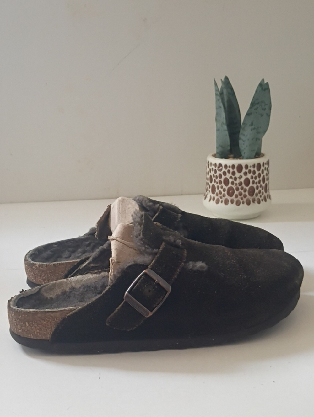 Birkenstock Boston Suede Shearling Clog Size UK 38 Womans 7 Mens 5